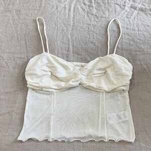 Reformation Cream V-Neck Blouse
